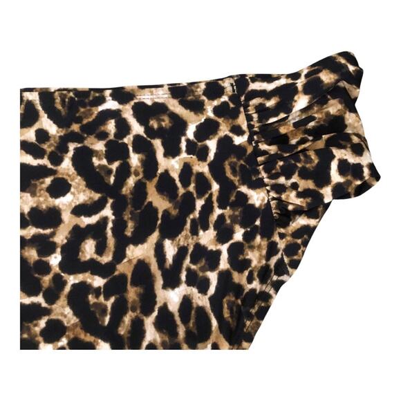 Alex Marie NWT Side Shirred High Cut Full Coverage Animal Print Bikini Bottom XL - Picture 5 of 13